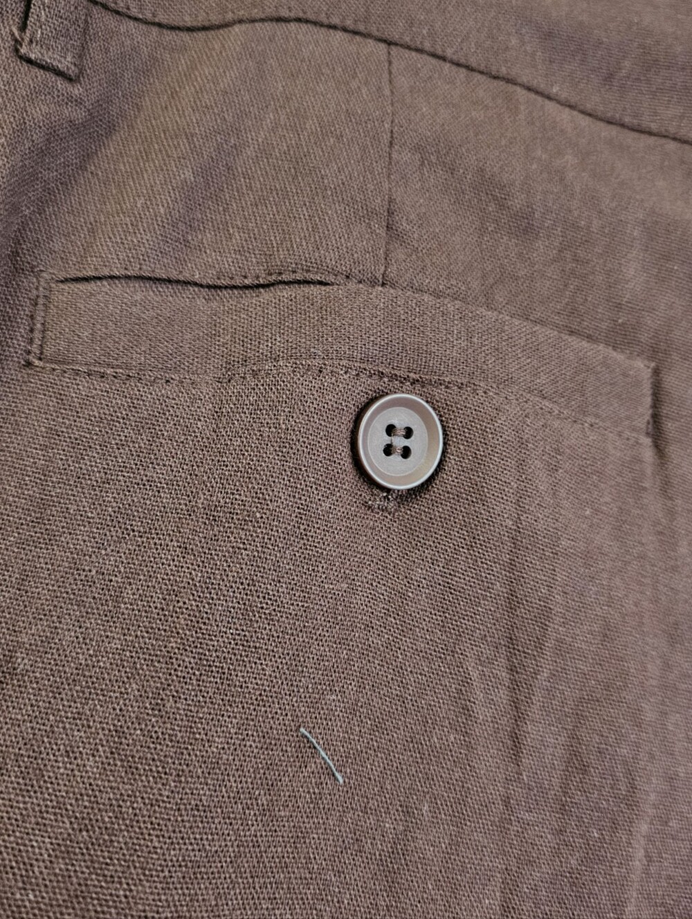 New Willit Burgundy Red Straight Fit Cotton Linen Blend Twill Chino Trousers - Picture 7 of 13